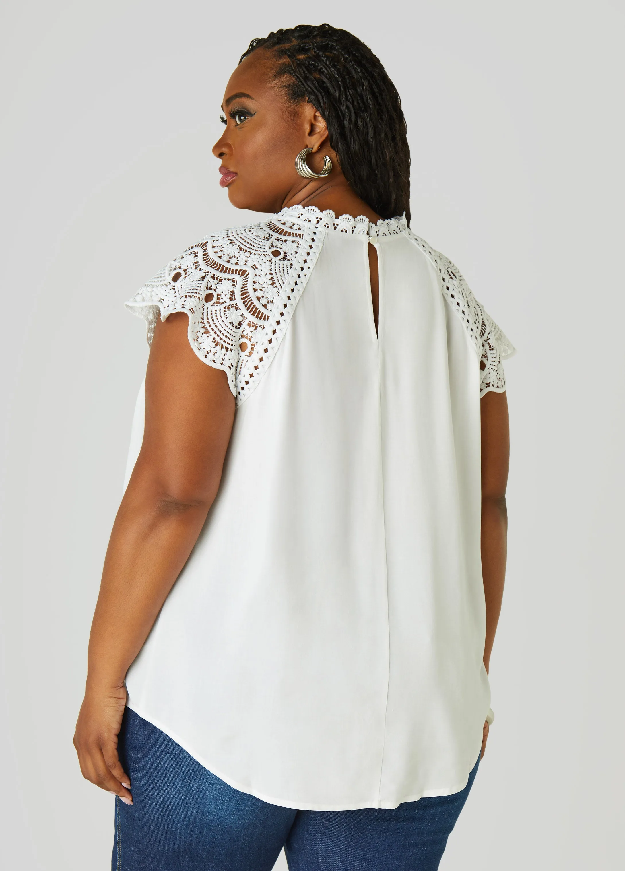 Crochet Paneled Blouse