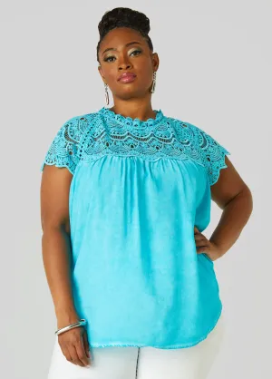 Crochet Paneled Blouse