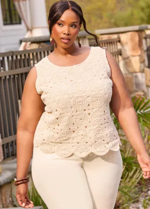 Crochet Paneled Jersey Tank