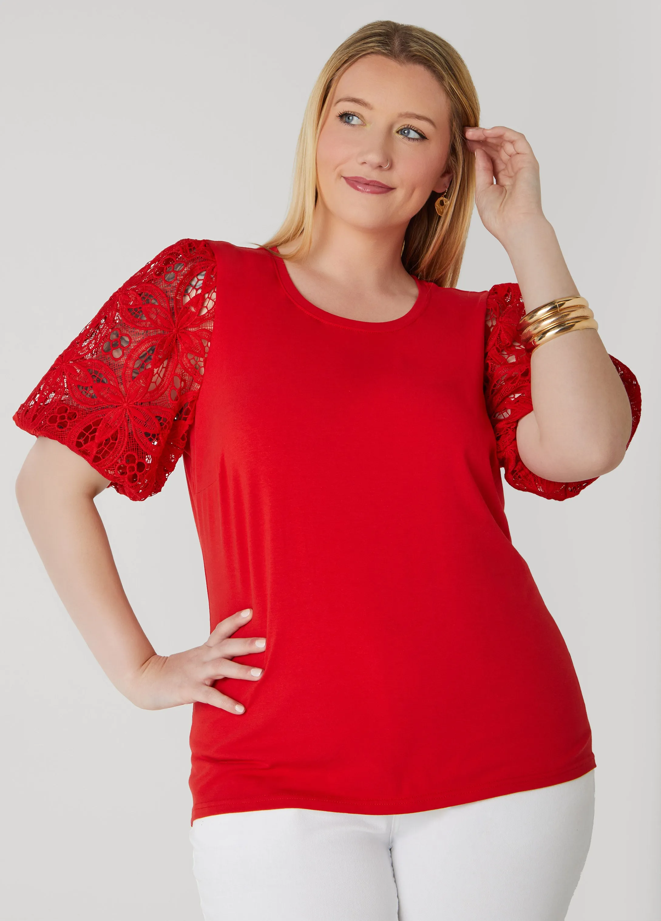 Crochet Sleeved Jersey Tee