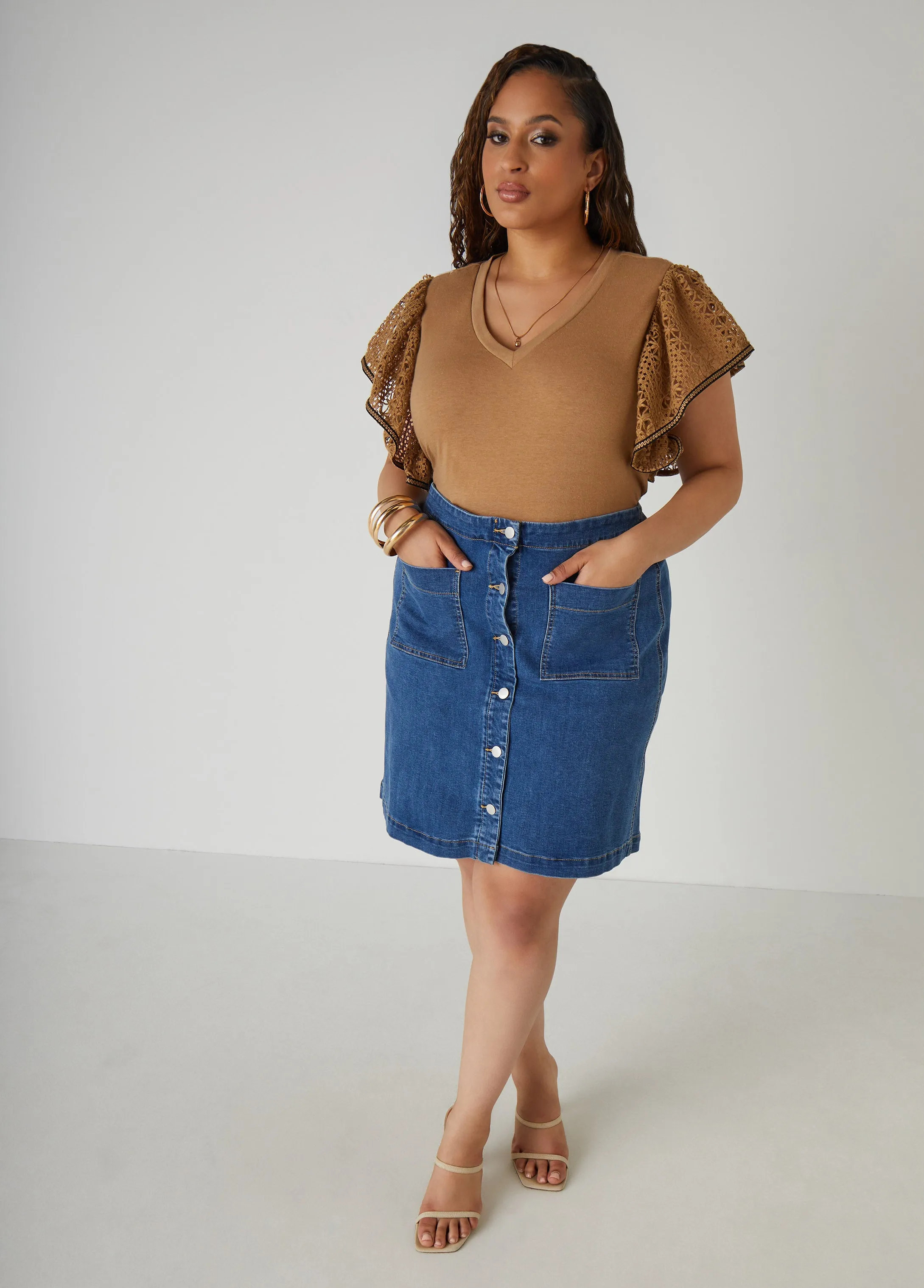 Crochet Sleeved Jersey Top
