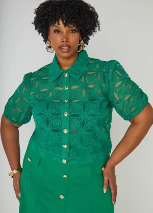 Cropped Embroidered Shirt