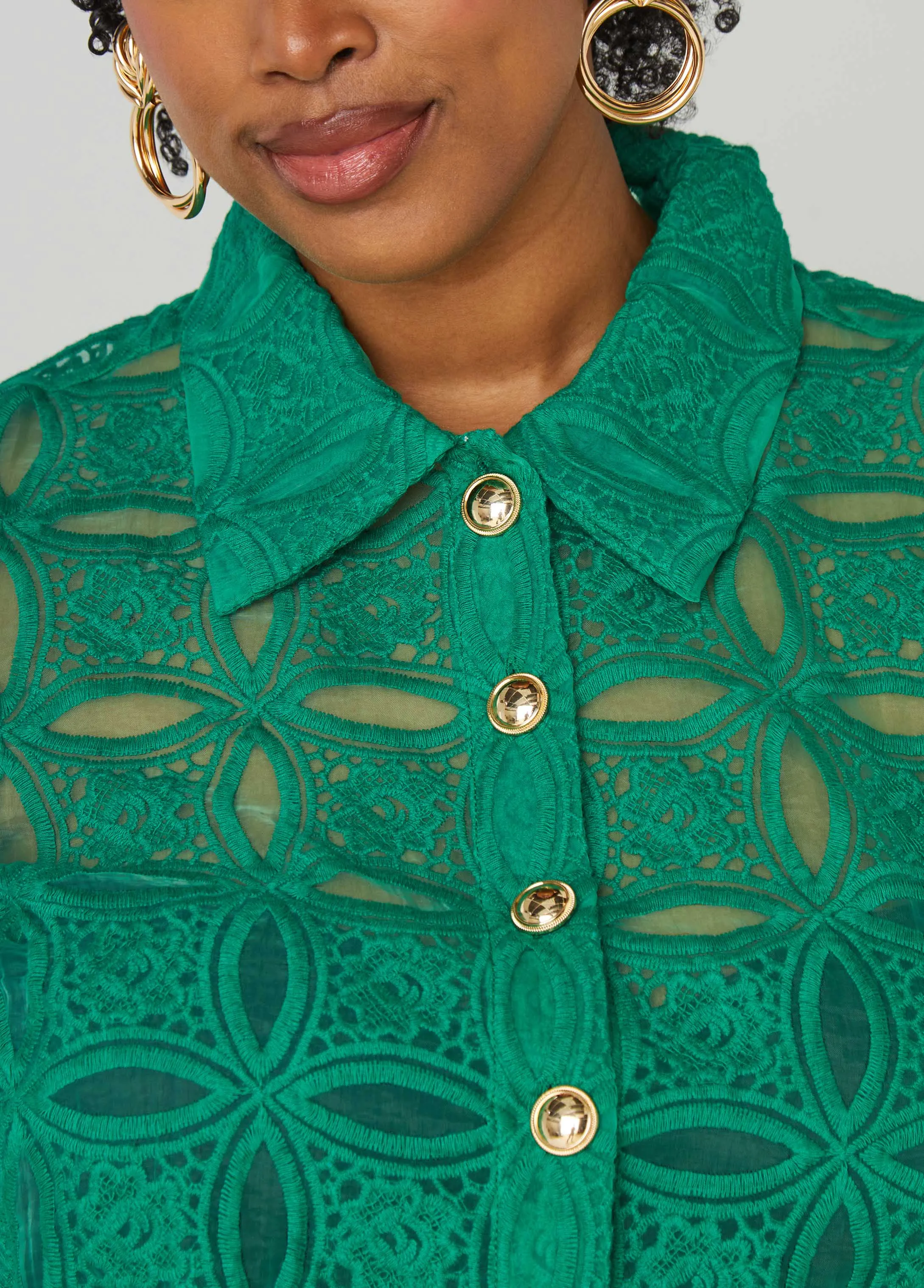 Cropped Embroidered Shirt