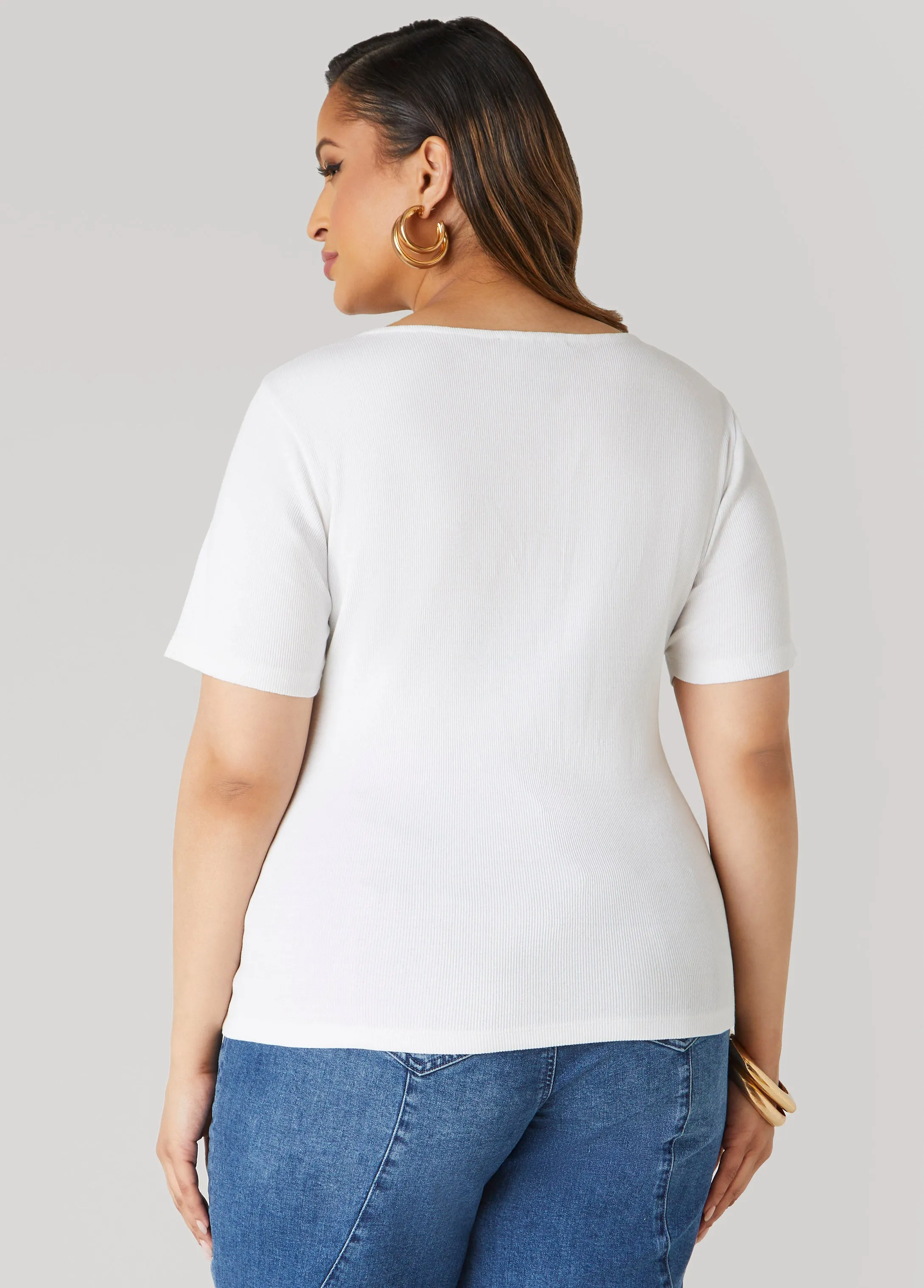 Cutout Ribbed Tee