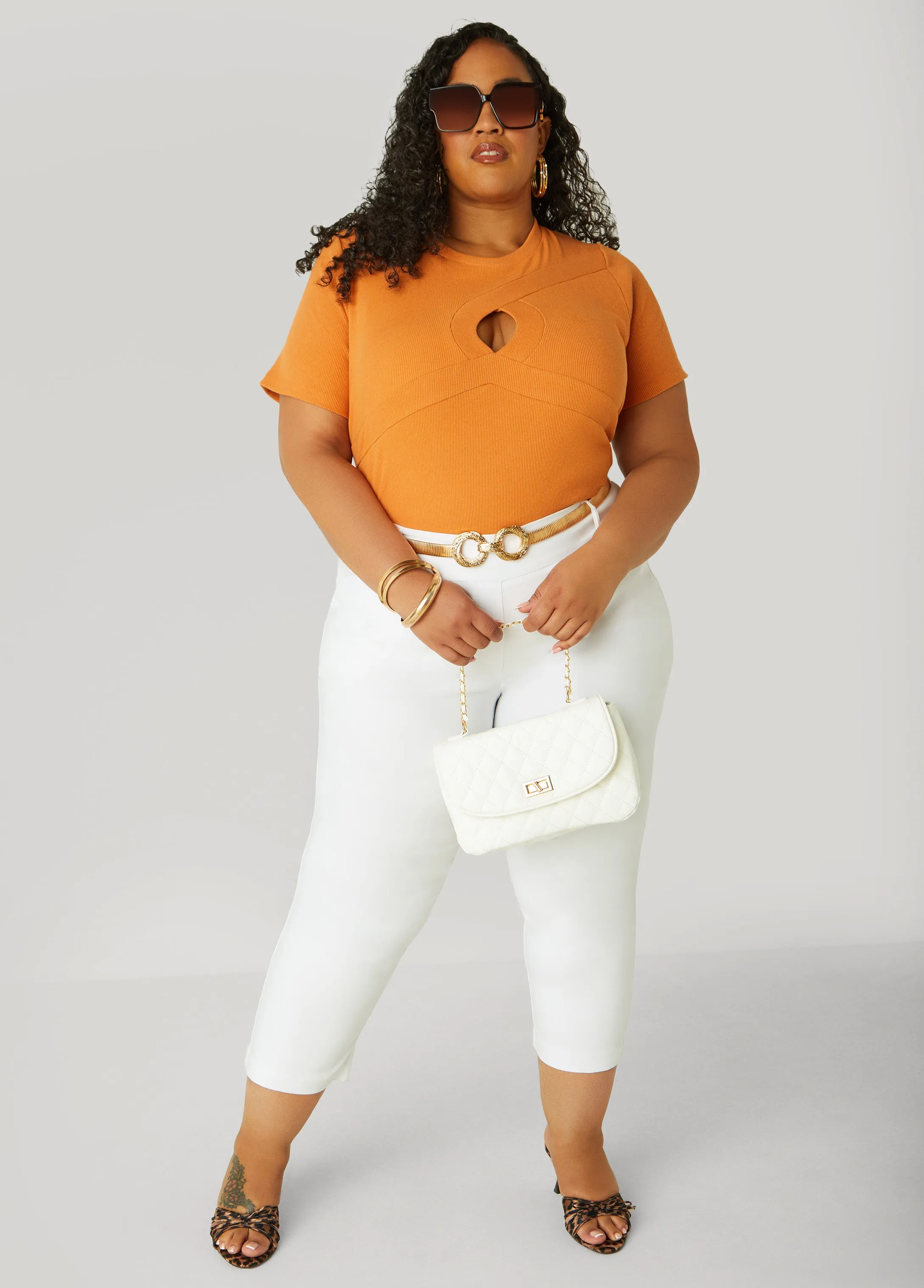 Cutout Ribbed Top