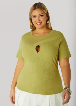 Cutout Ribbed Top