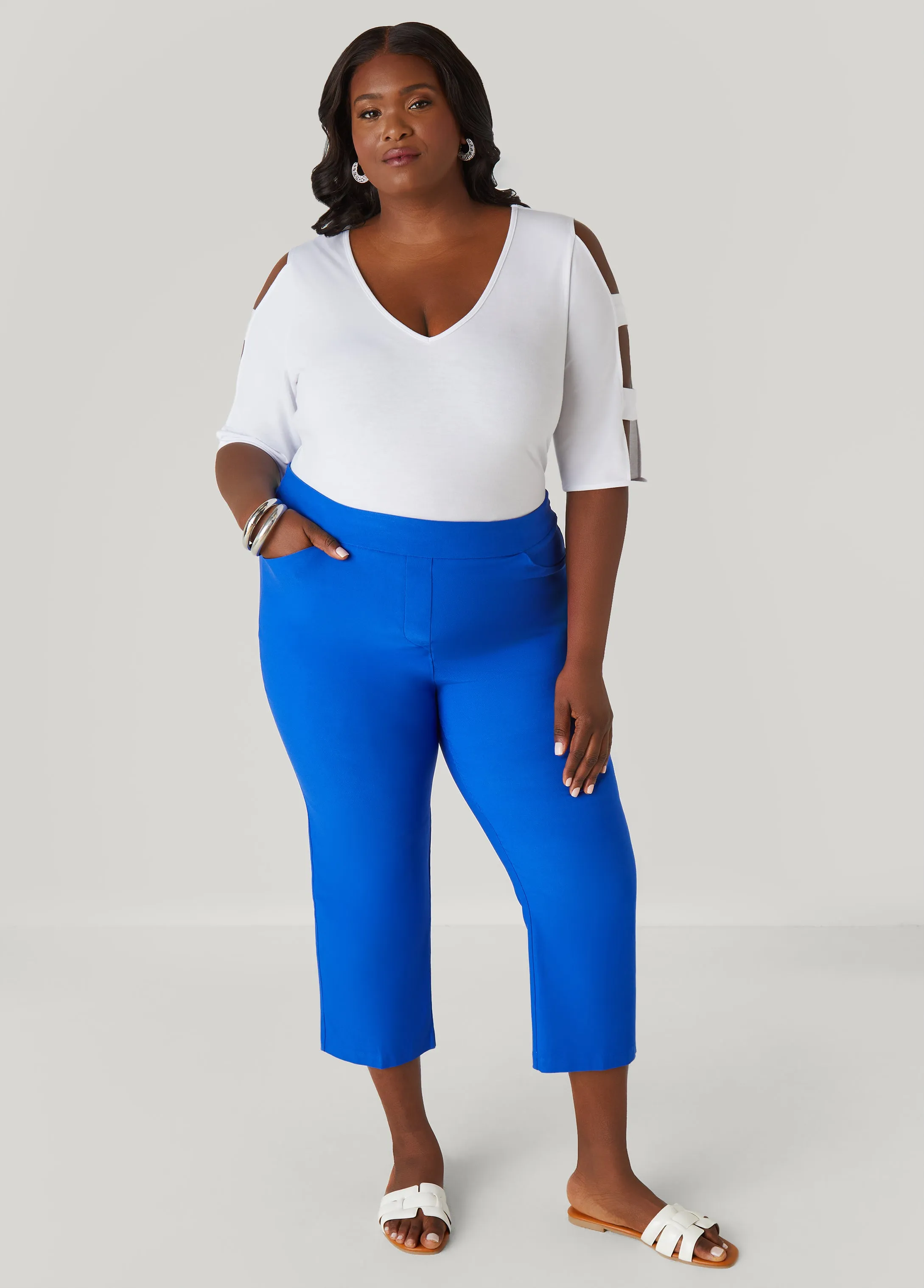 Cutout Sleeve Jersey Top