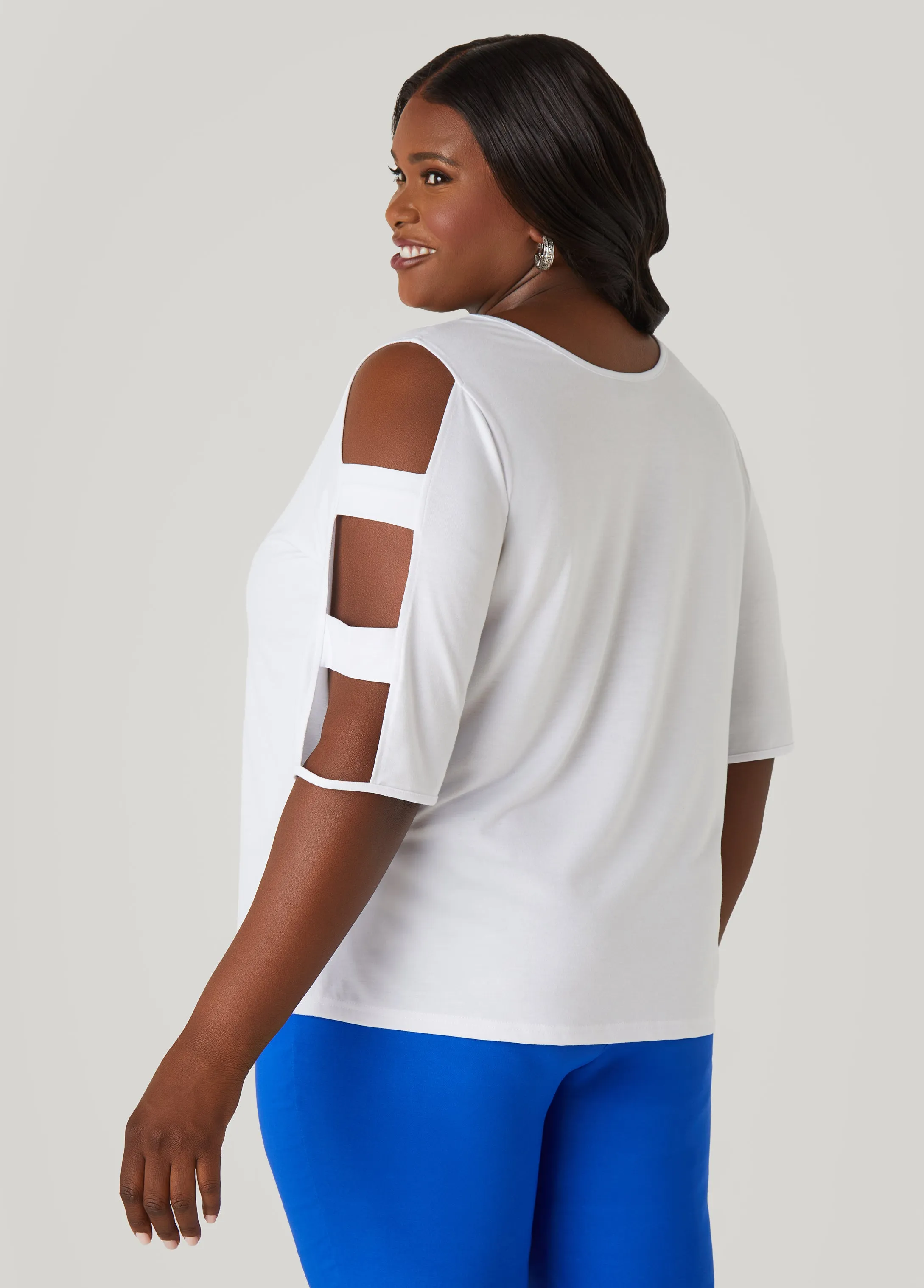 Cutout Sleeve Jersey Top