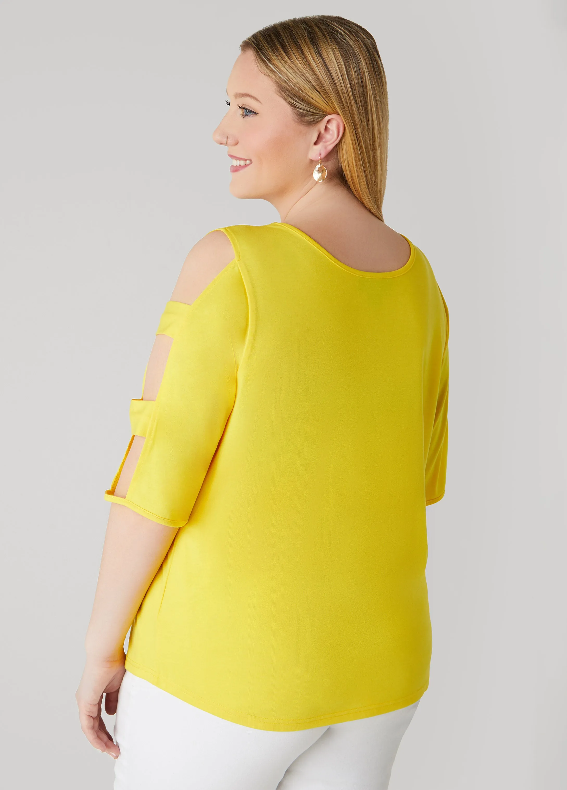 Cutout Sleeve Jersey Top