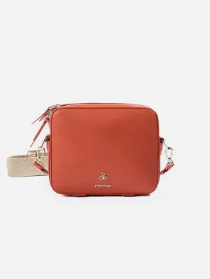 Dalila Apple Leather Vegan Crossbody Bag | Orange