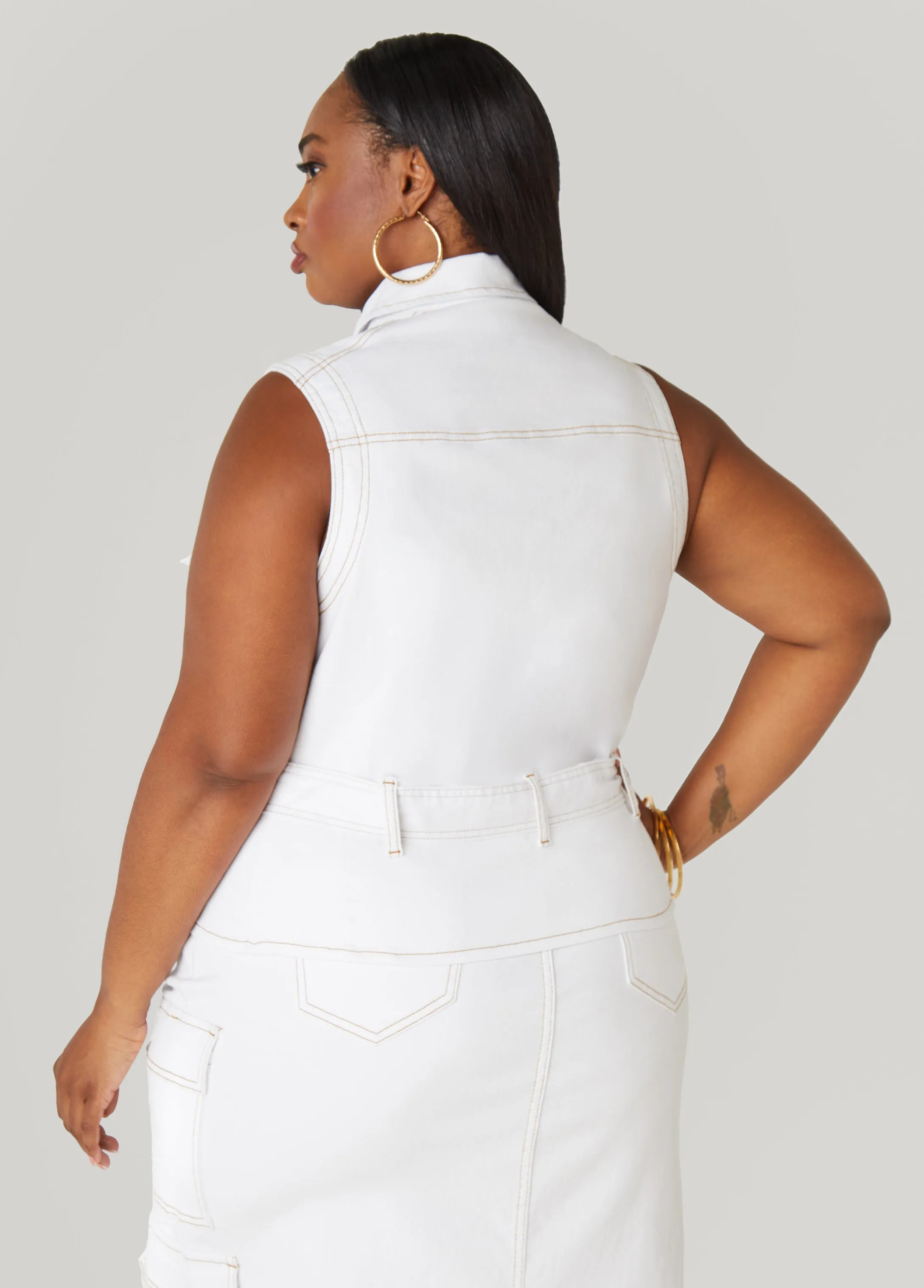 Denim Cargo Vest