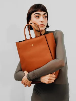 Elay MIRUM? Leather Vegan Tote Bag | Cognac