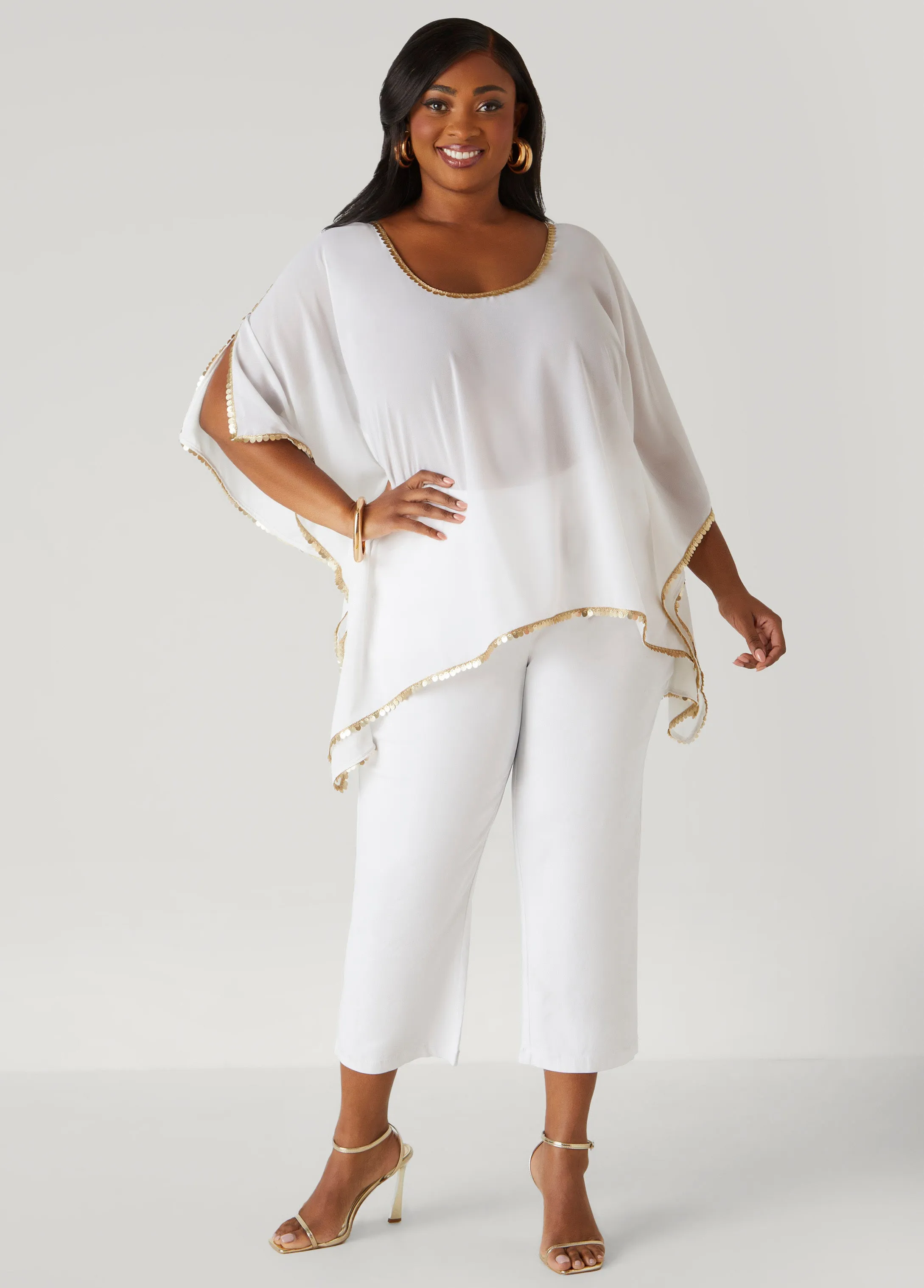 Embellished Cold Shoulder Blouse