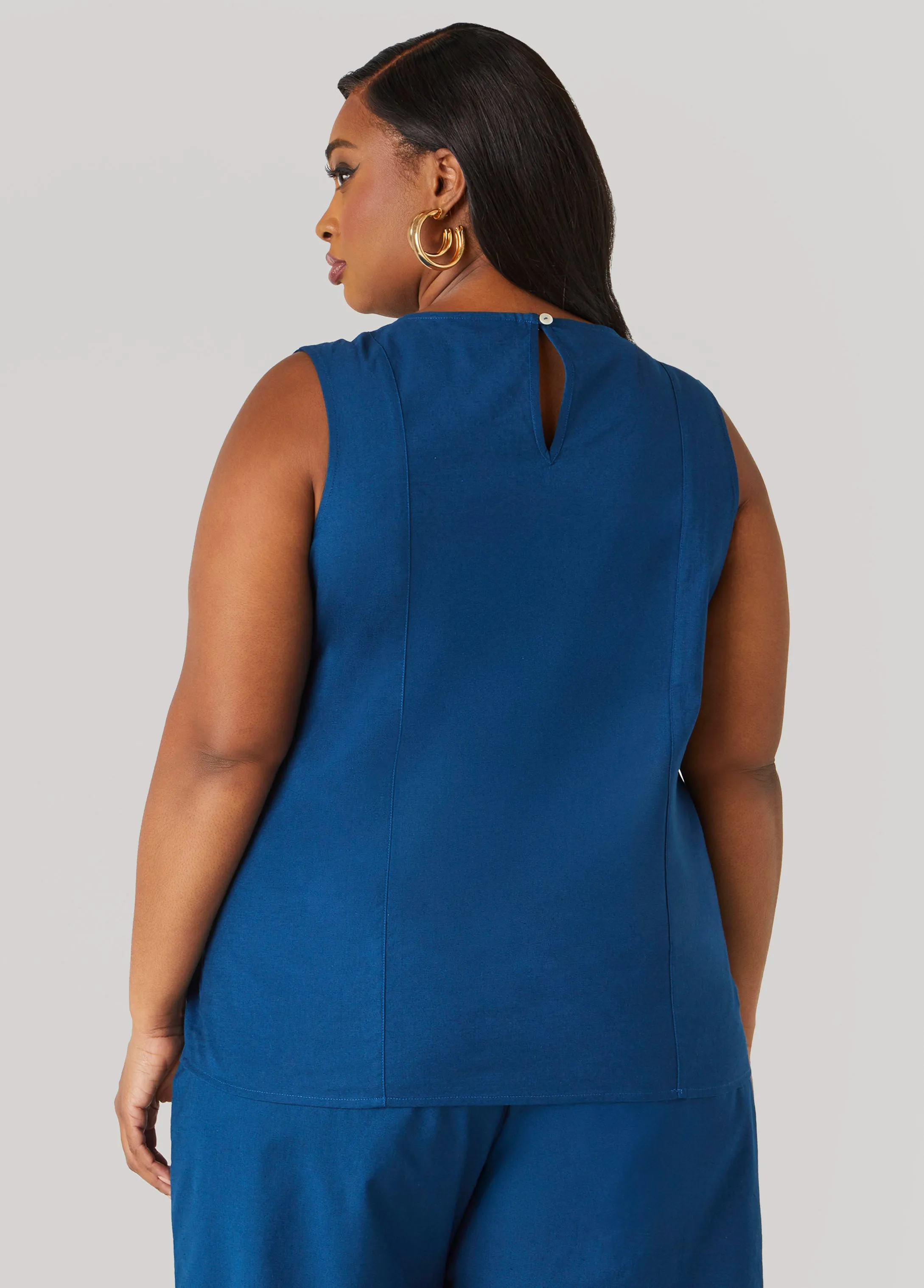 Embroidered Cotton And Linen Top