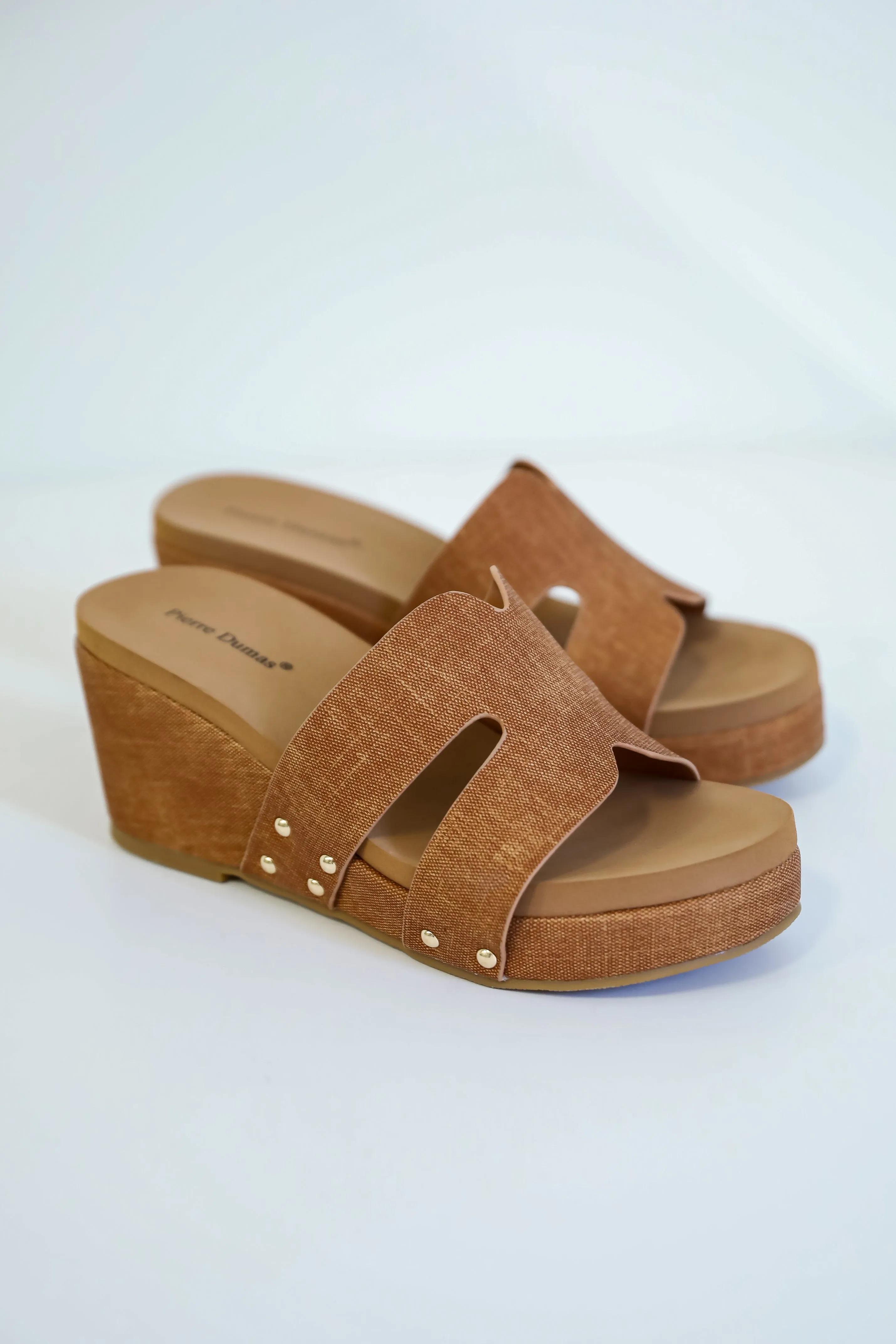 Every Step Counts Tan Platform Wedges