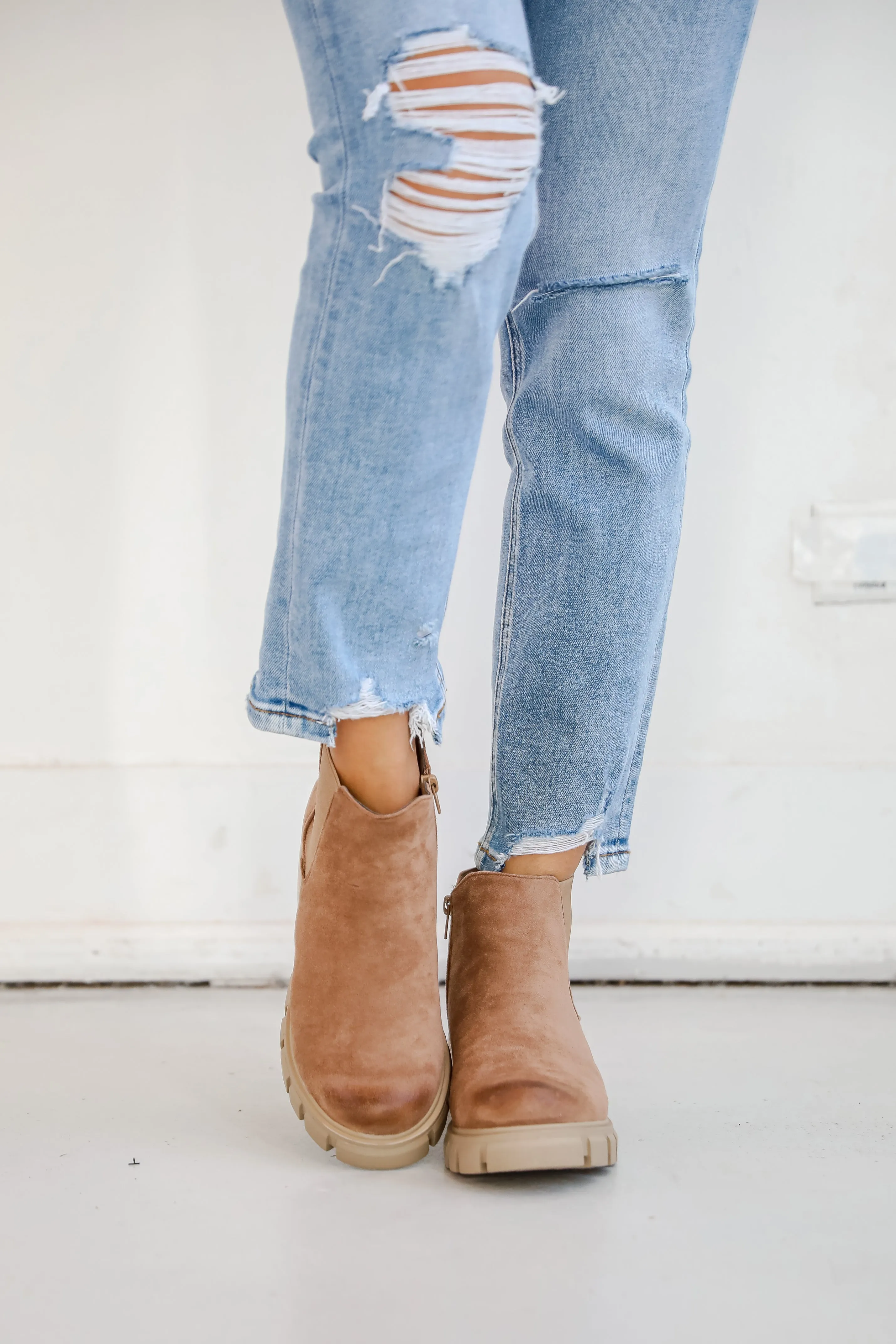 FINAL SALE - Walk It Out Taupe Platform Booties
