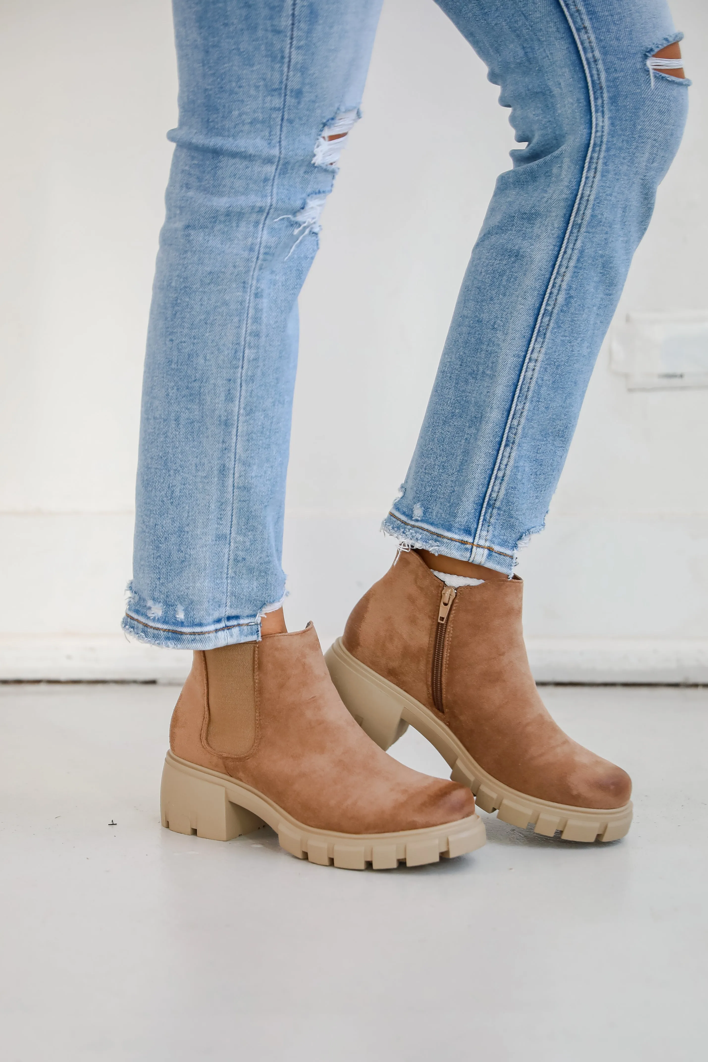 FINAL SALE - Walk It Out Taupe Platform Booties
