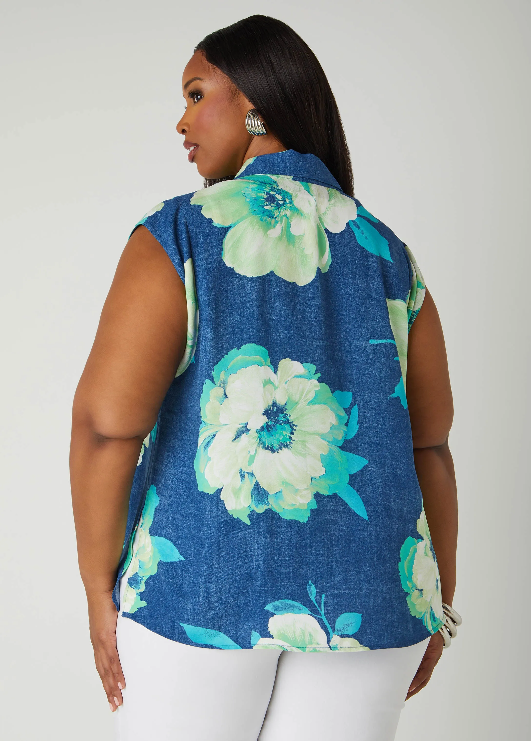 Floral Denim Print Shirt