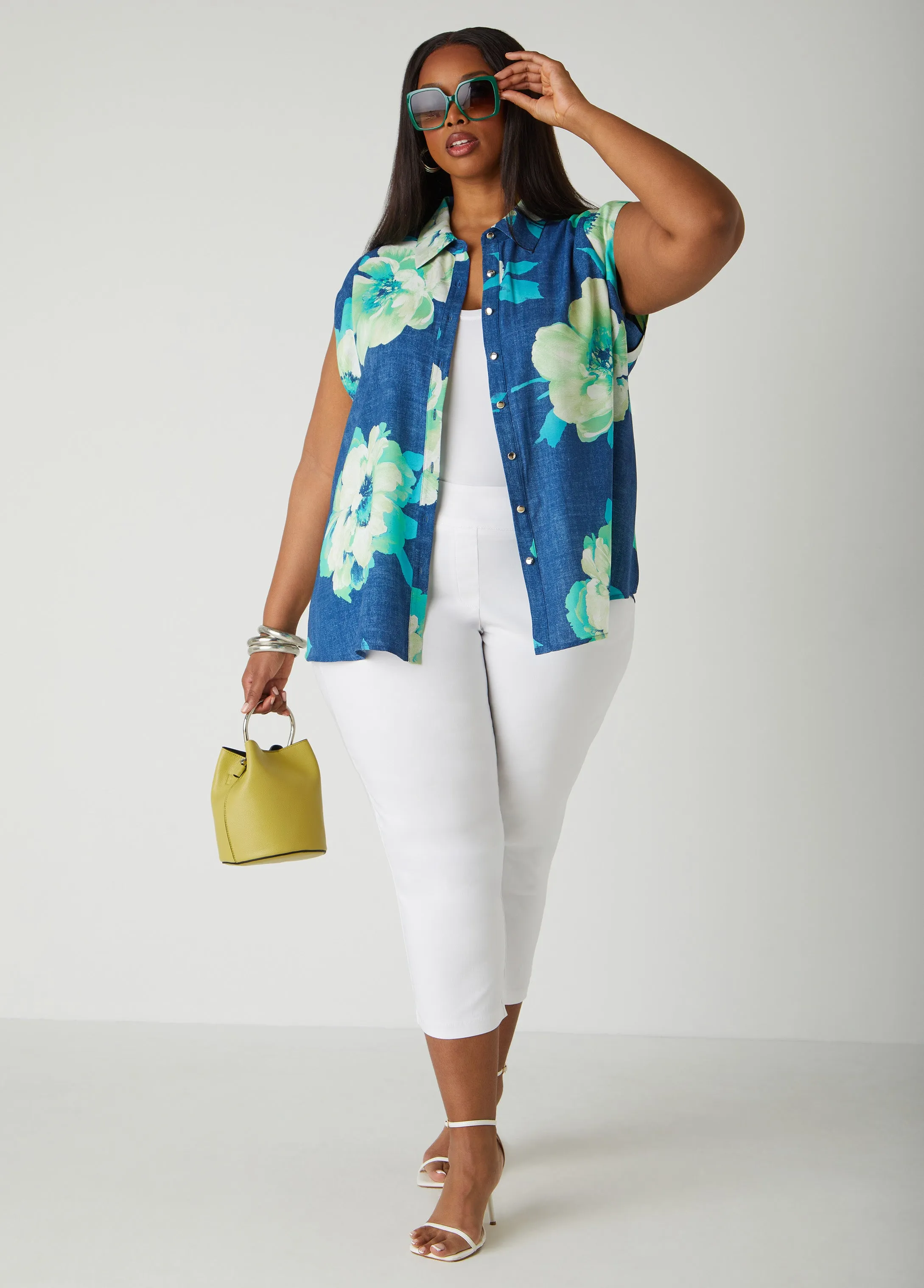 Floral Denim Print Shirt