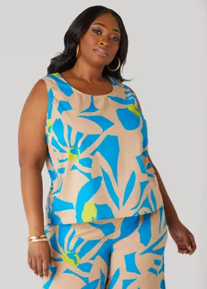 Floral Print Poplin Top
