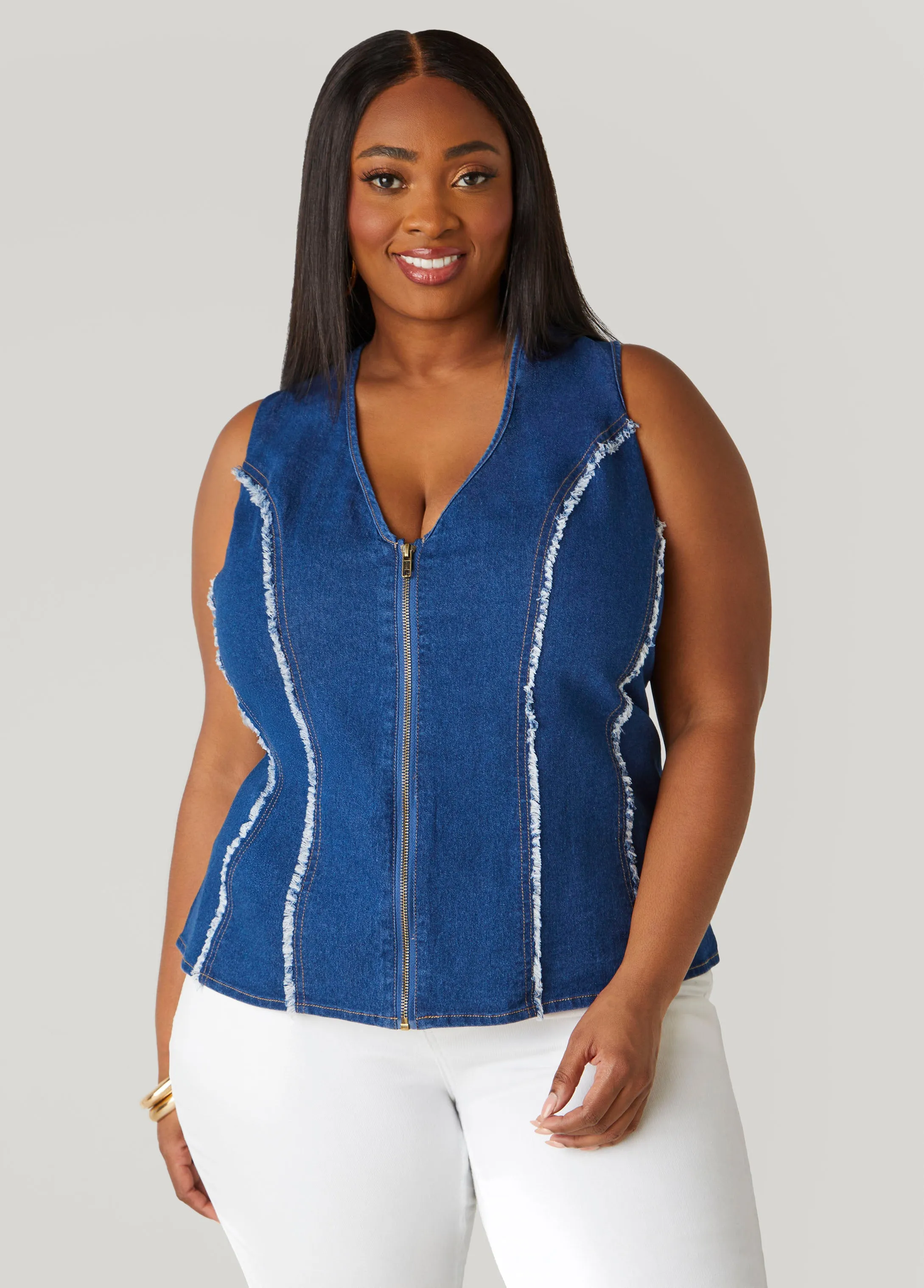 Frayed Denim Top