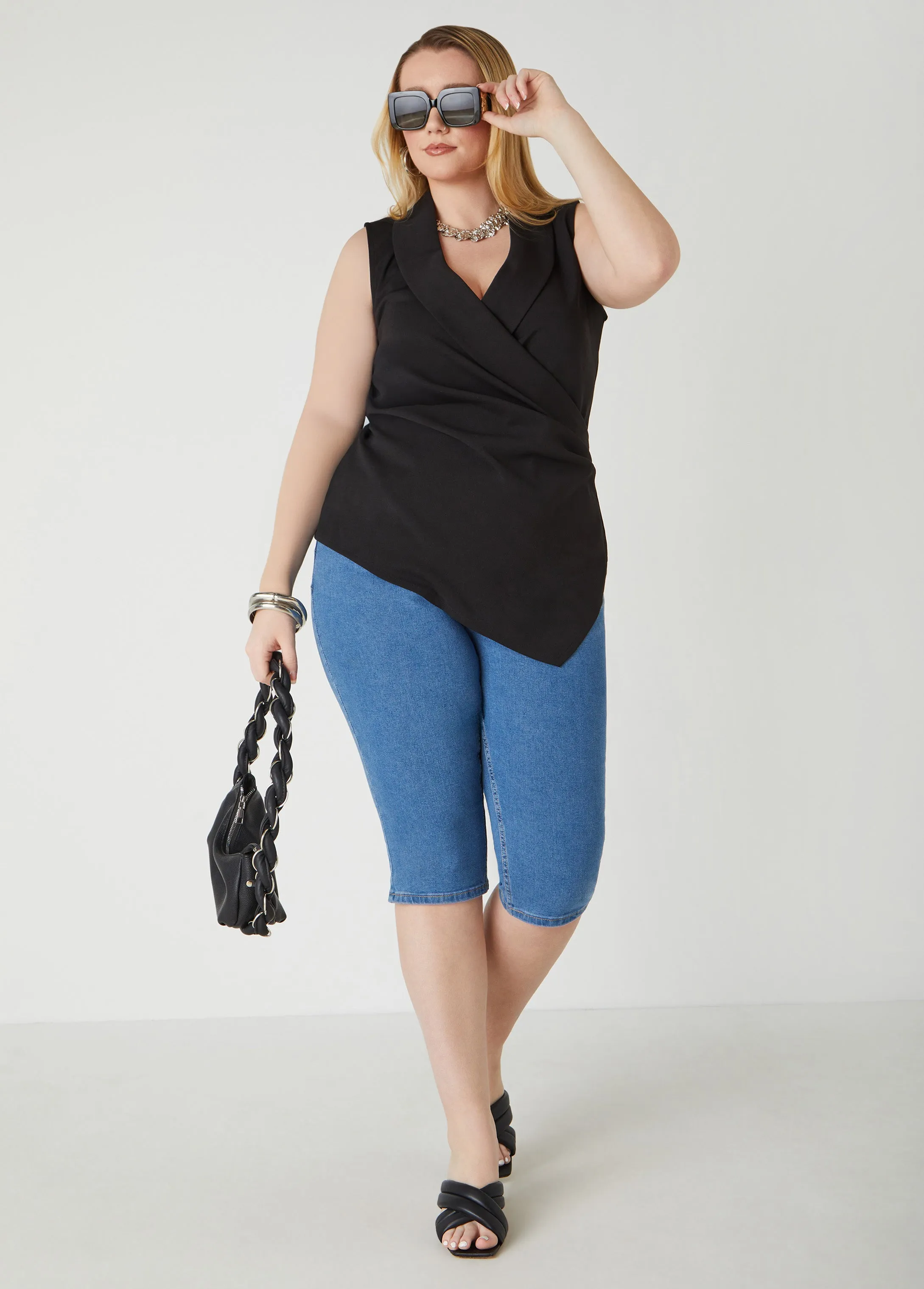 Gathered Faux Wrap Top