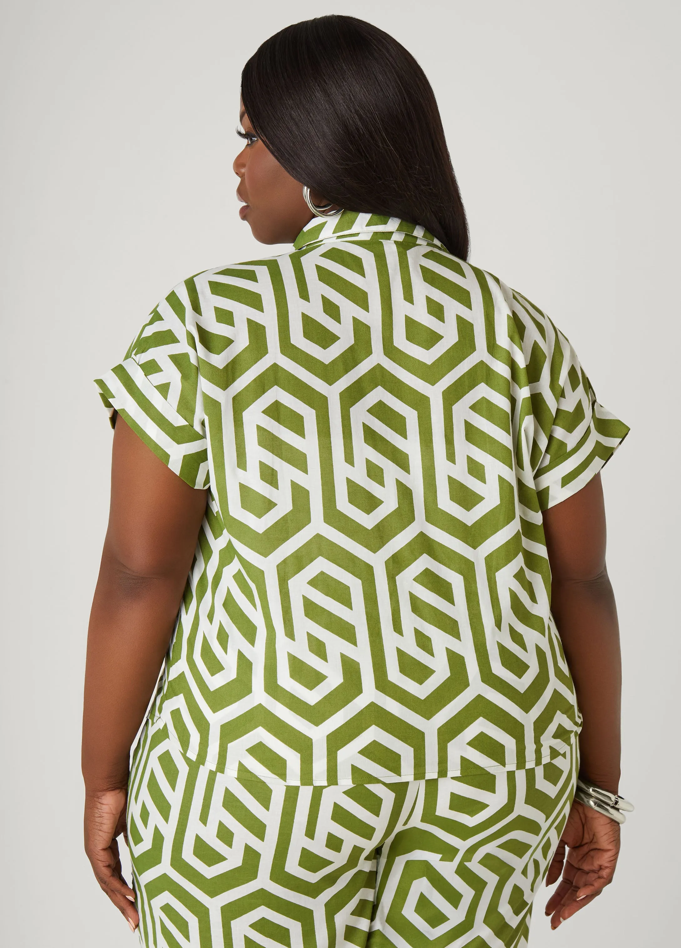 Geo Print Cotton Shirt