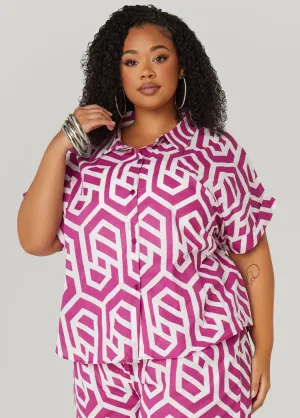 Geo Print Cotton Shirt