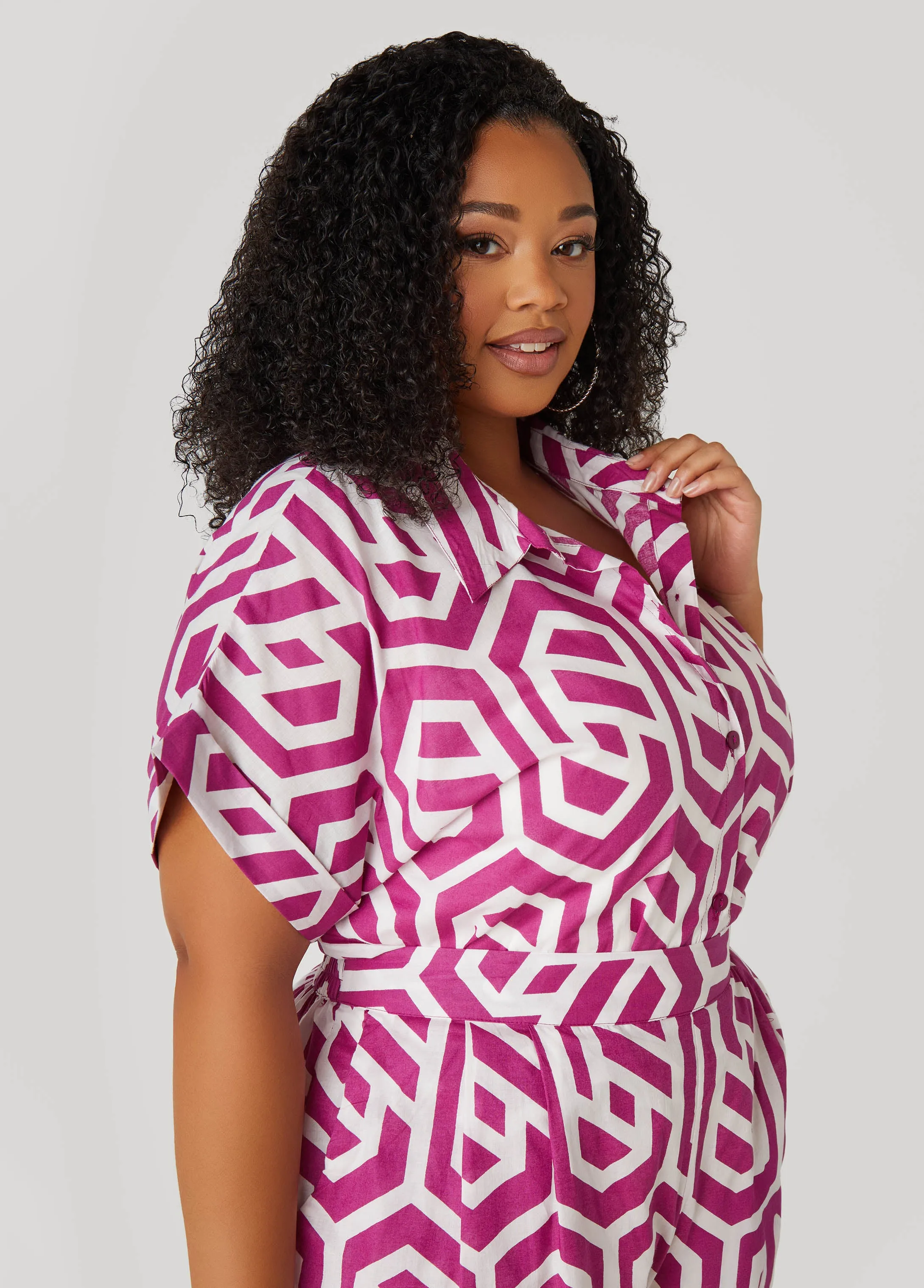 Geo Print Cotton Shirt