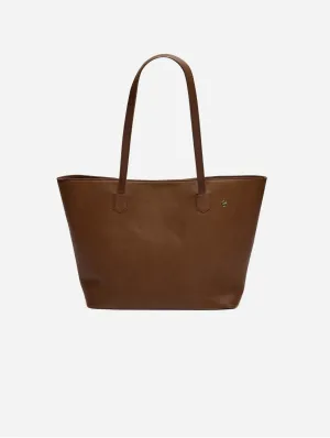 Hazel Vegan Leather Tote Bag Shoulder Bag | Brown