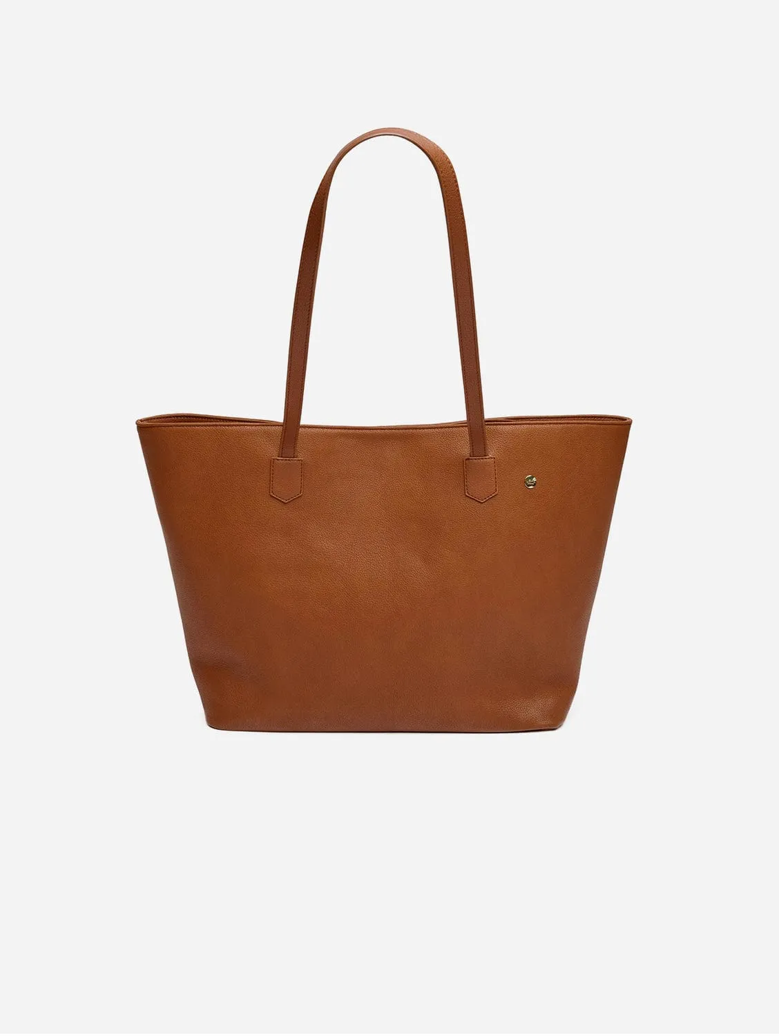 Hazel Vegan Leather Tote Bag Shoulder Bag | Tan