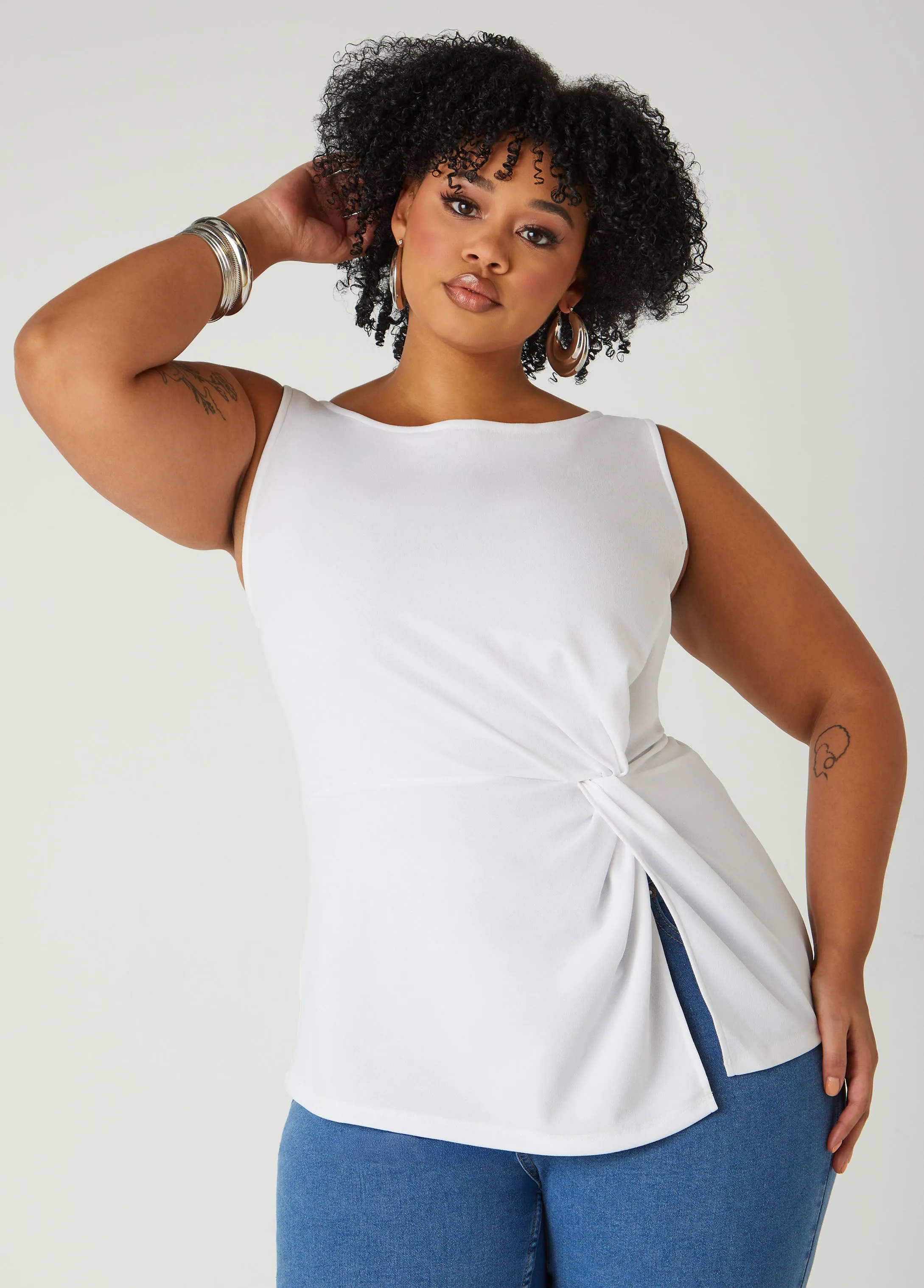 Knotted Split Front Top