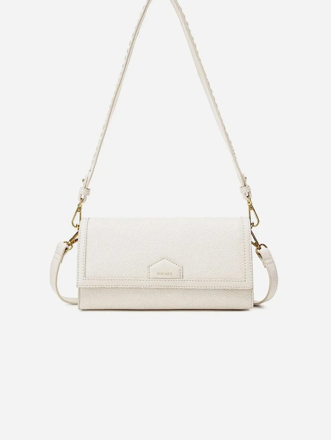 Krista Vegan Leather  Shoulder Bag | Coconut Cream Pebbled