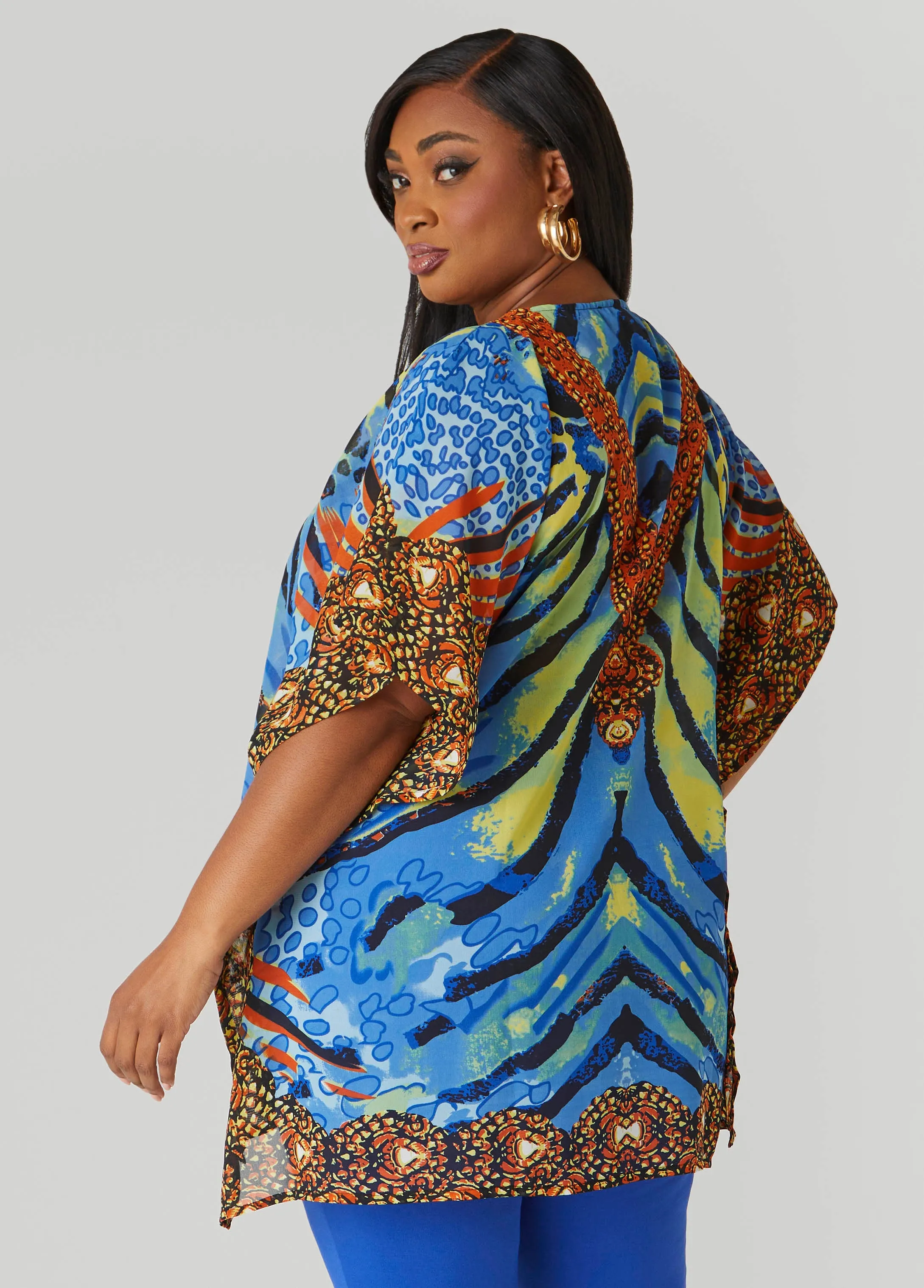 Lace Up Printed Tunic