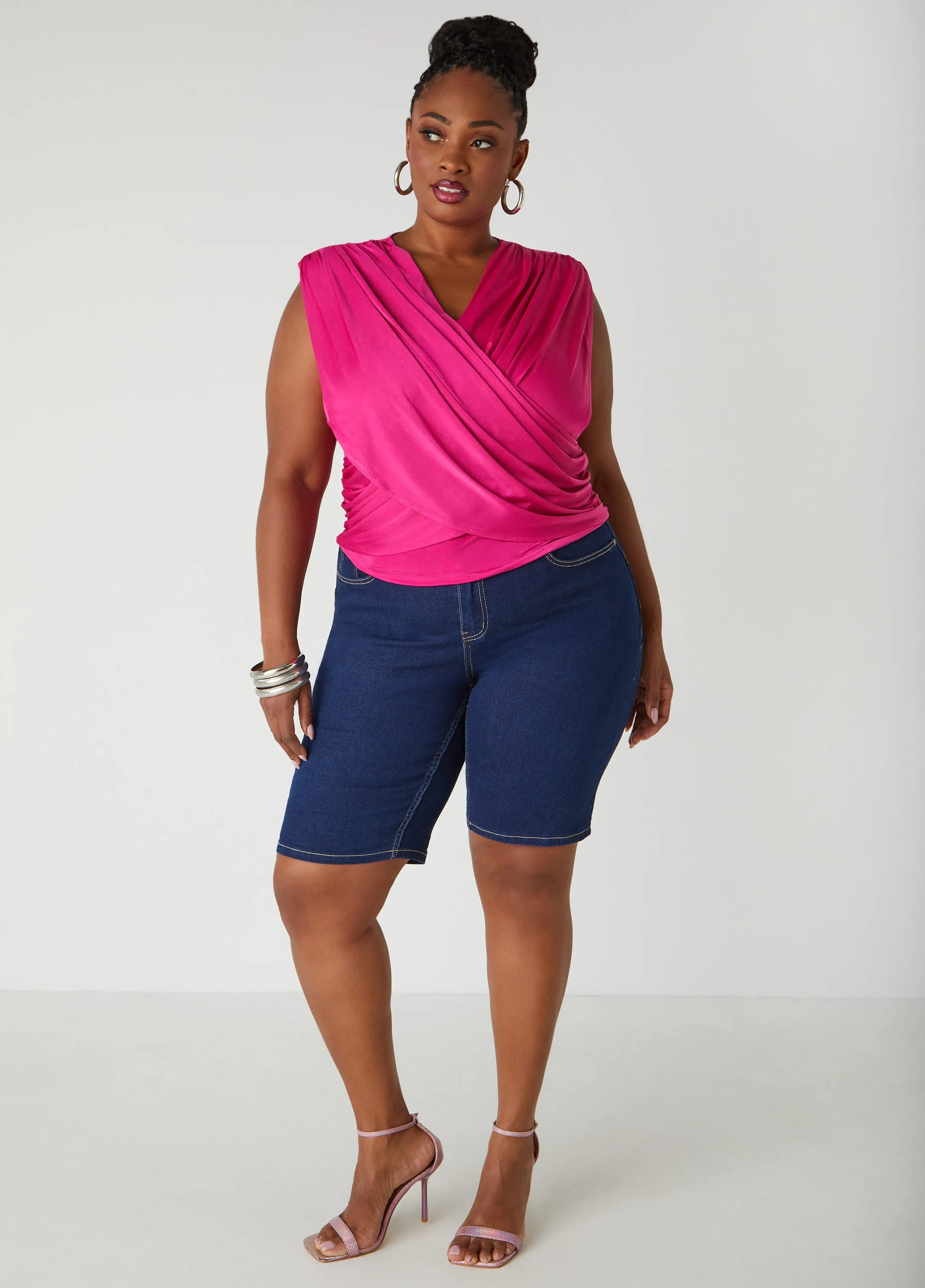 Layered Faux Wrap Top