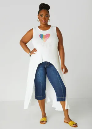Love Embellished Hi Low Top