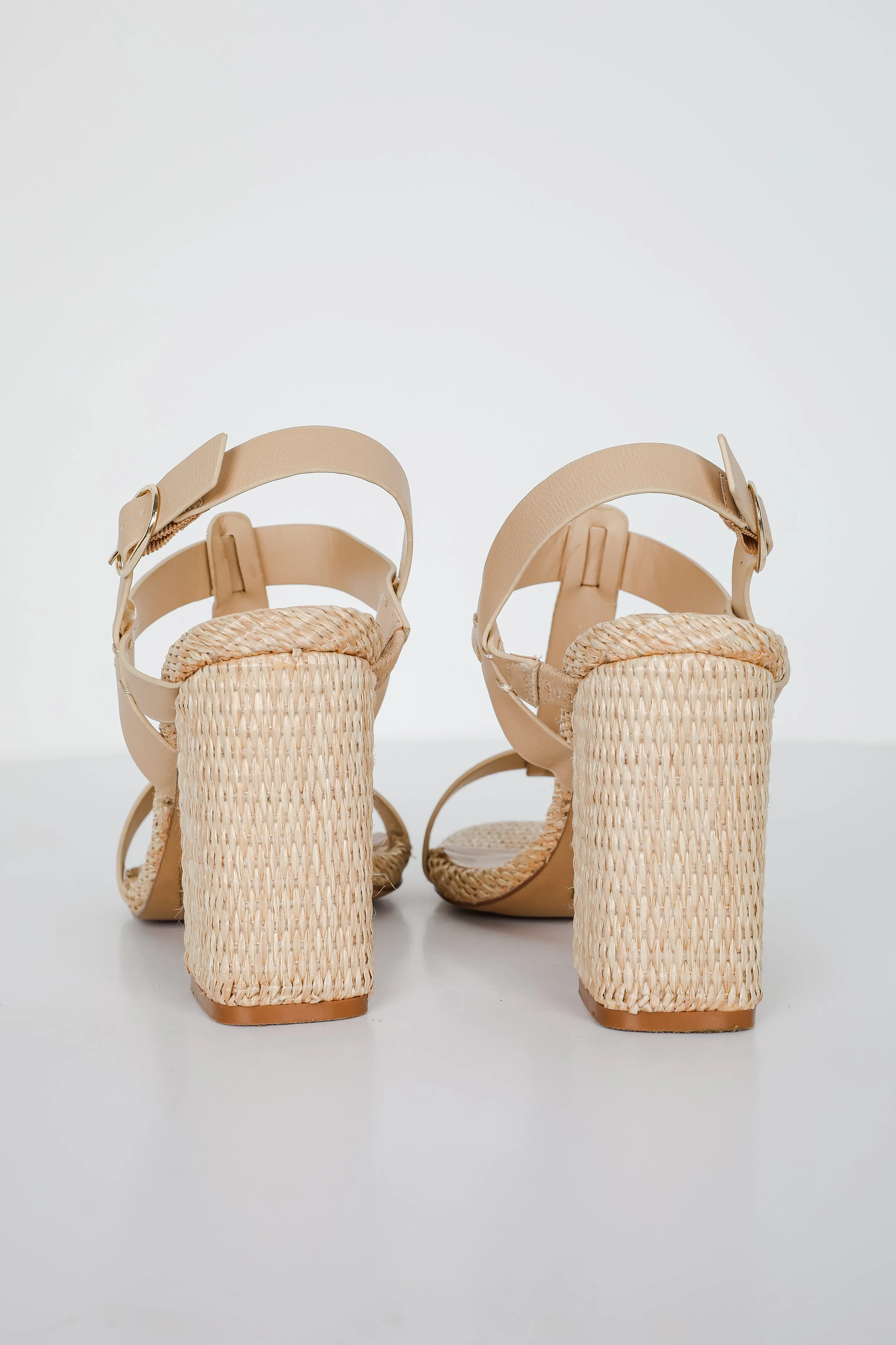 Lovely Steps Natural Raffia Heels