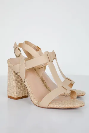 Lovely Steps Natural Raffia Heels