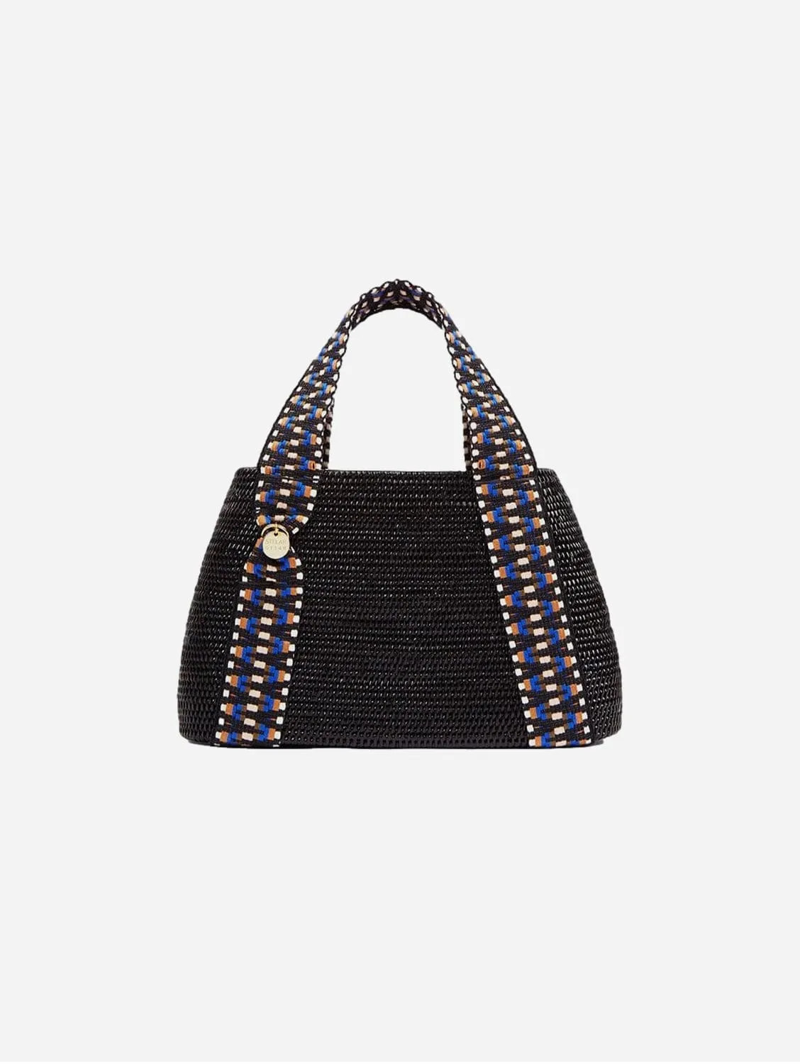 Manado Handwoven Atta Vegan Small Oval Handbag | Black