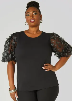 Mesh Paneled Butterfly Tee