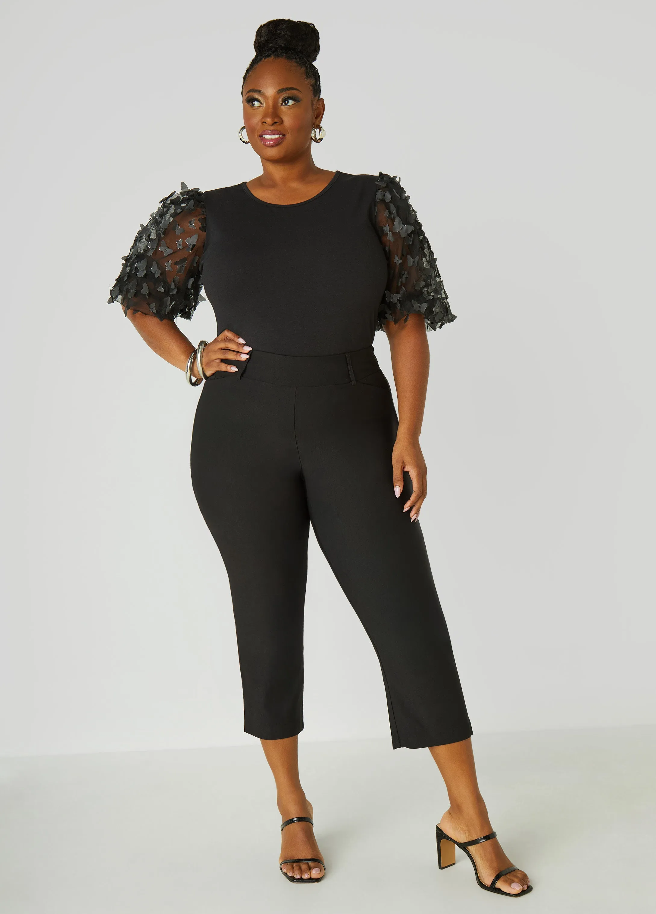 Mesh Paneled Butterfly Tee