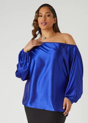 Off The Shoulder Satin Blouse