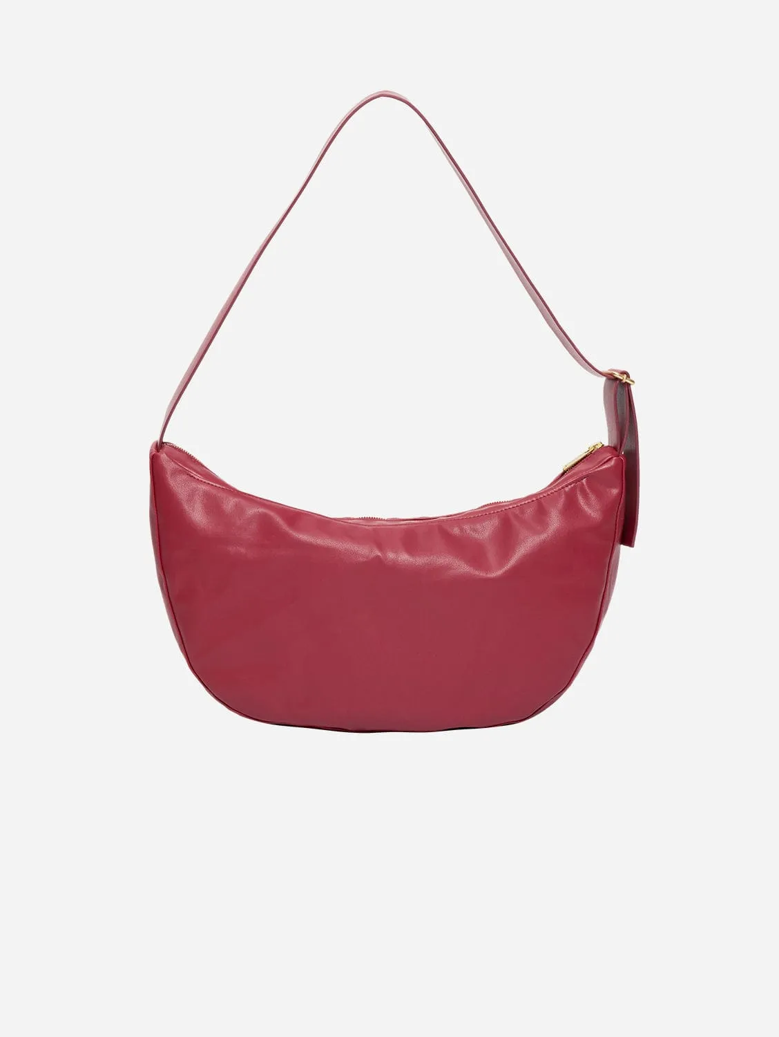 Oleatex Vegan Olive Leather Half Moon Bag | Cherry Red