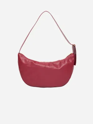 Oleatex Vegan Olive Leather Half Moon Bag | Cherry Red