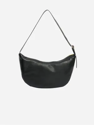Oleatex Vegan Olive Leather Half Moon Bag | Night Black