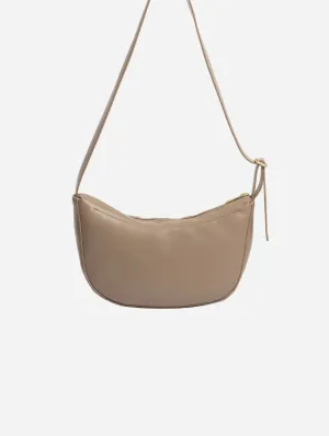 Oleatex Vegan Olive Leather Half Moon Bag S | Mocha Brown