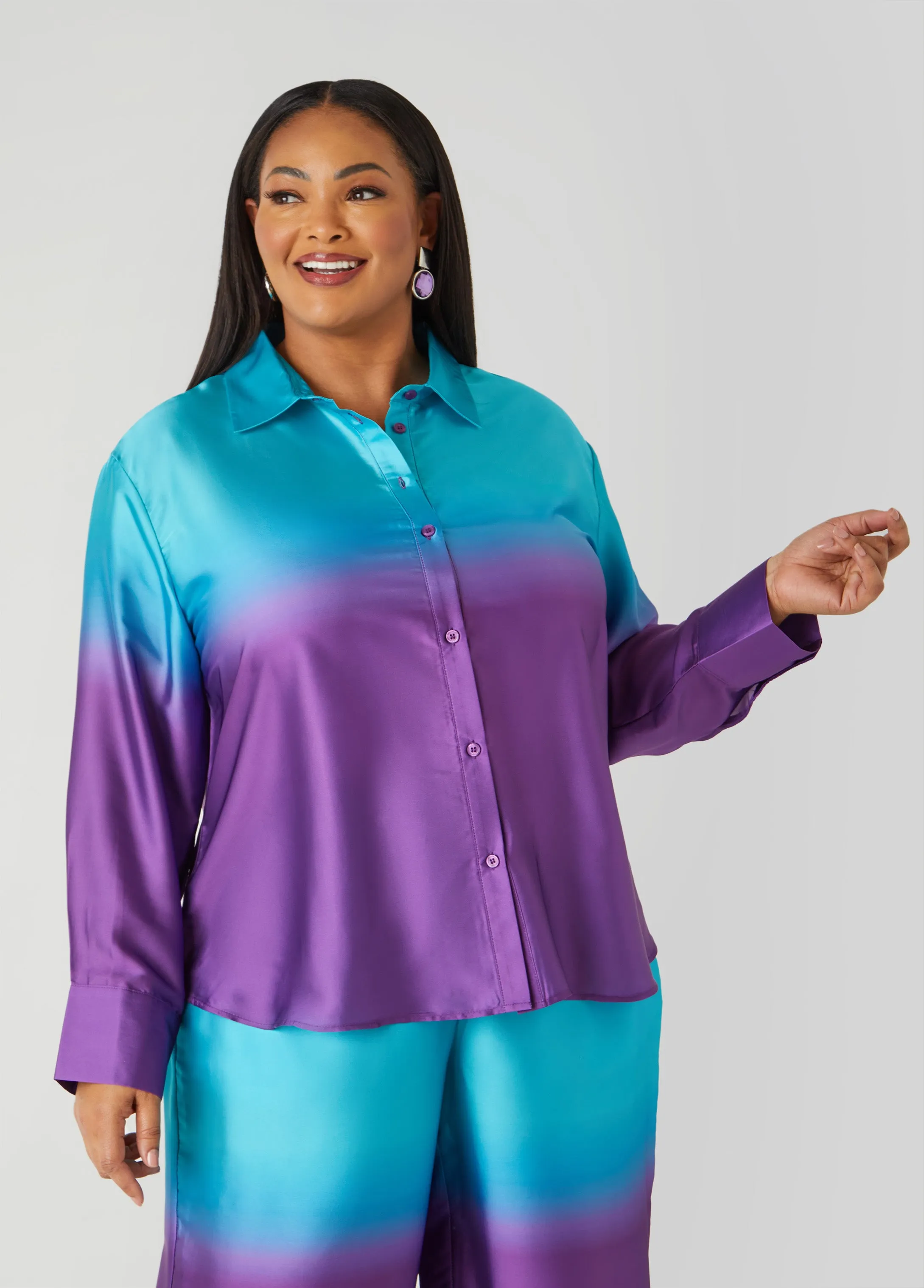 Ombre Satin Shirt