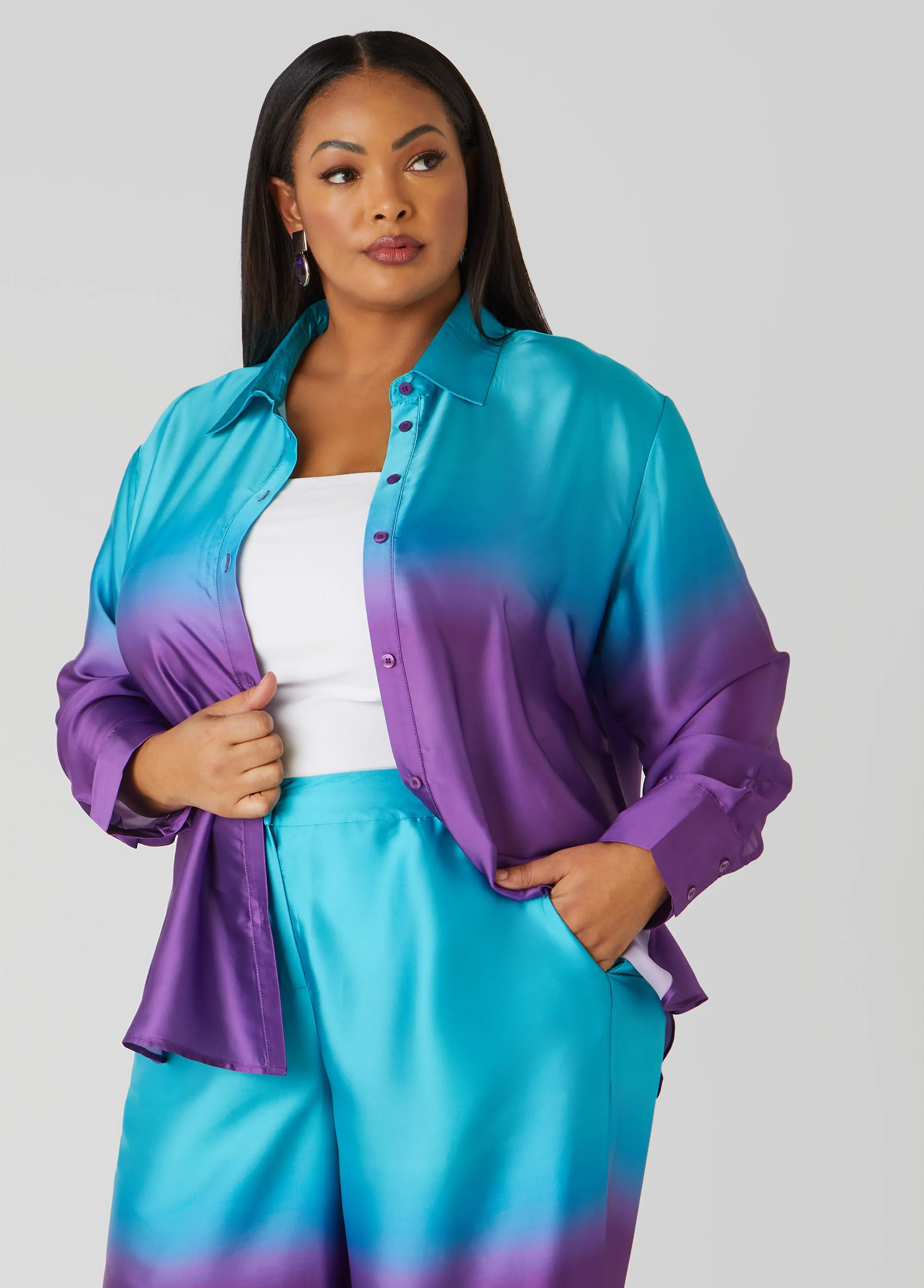 Ombre Satin Shirt