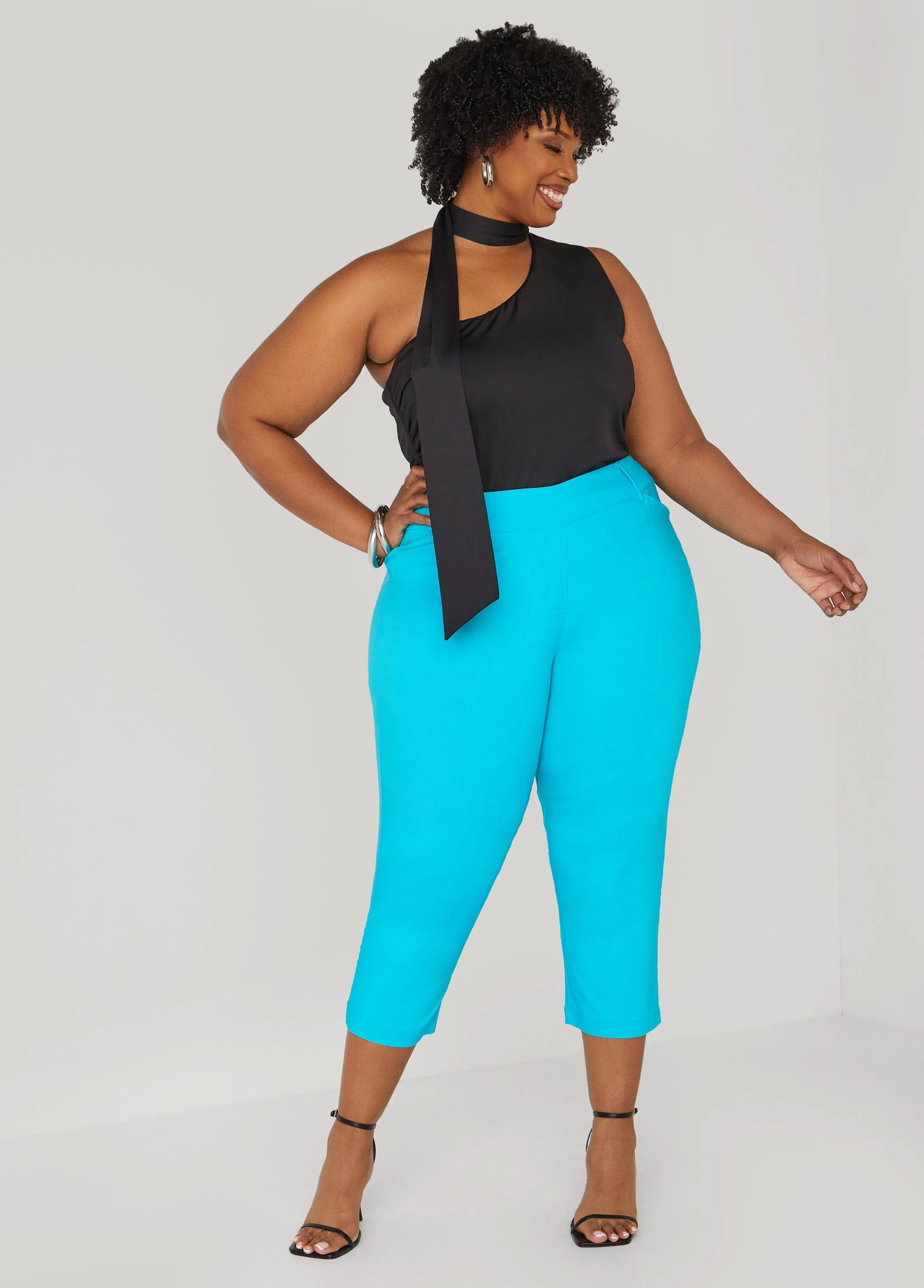One Shoulder Scarf Neck Top