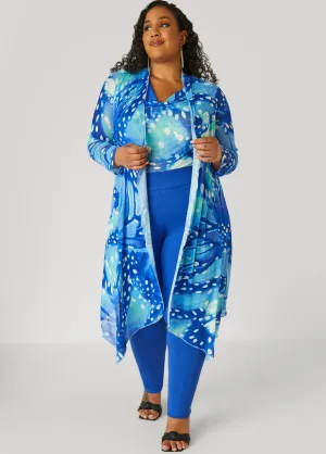Open Front Abstract Mesh Duster